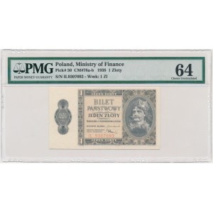 1 złoty 1938 - IŁ - PMG 64
