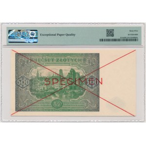 500 złotych 1946 - SPECIMEN - Dz 1234567/8900000 - PMG 65 EPQ