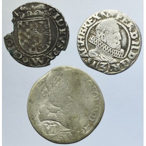 Set, Schlesien und Schlesien unter habsburgischer Herrschaft, 3 Krajcars und 6 Krajcars (3 Stück).