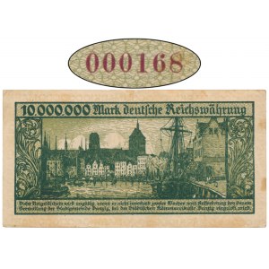 Danzig, 10 milion Mark 1923 - A 000168 - low serial number