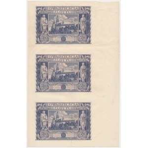 Fragment arkusza 20 złotych 1936 - DD - destrukt - (3 szt.)