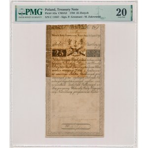 25 złotych 1794 - C - PMG 25 - z herbem w filigranie