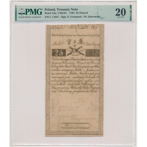 25 złotych 1794 - C - PMG 25 - z herbem w filigranie