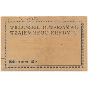 Wieluń, T-wo Wzajemnego Kredytu, 50 kopiejek 1917 - ramka z owali