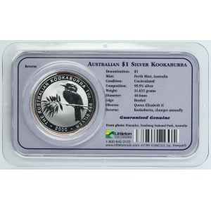 Australia, Elizabeth II, 1 Dollar Perth 2000 P - Kookaburra
