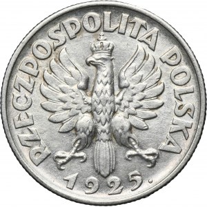 Kobieta i kłosy, 1 złoty Londyn 1925 - kropka po dacie