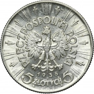 Piłsudski, 5 złotych 1938