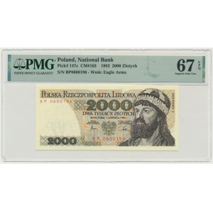 2.000 złotych 1982 - BP - PMG 67 EPQ - pierwsza seria rocznika