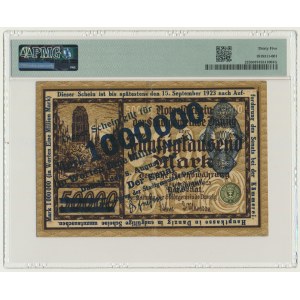 Danzig, 1 million Mark 1923 - blue overprint - PMG 35 - RARE