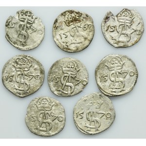 Lot, Sigismund II August, 2 Denarius Vilnius 1570 (8 pcs.)