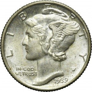USA, 1 Dime Philadelphia 1939 - Mercury