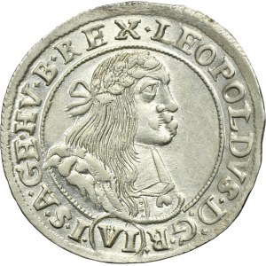 Hungary, Leopold I, 6 Kreuzer Kremnitz 1668 KB