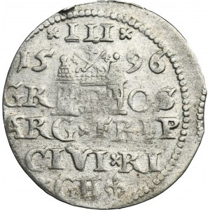 Sigismund III Vasa, 3 Groschen Riga 1596 - LI