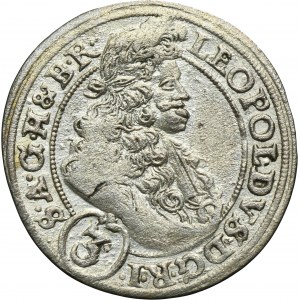 Silesia, Habsburg rule, Leopold I, 3 Kreuzer Brieg 1696 CB - UNLISTED