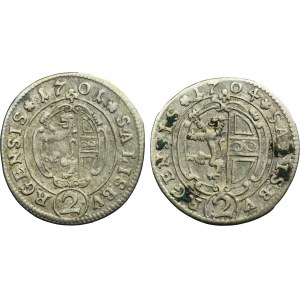 Lot, Austria, Archbishopric of Salzburg, Johann Ernst von Thun, 2 Kreuzer (2 pcs.)