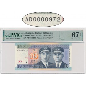 Lithuania, 10 Litu 2007 - AD 0000972 - PMG 67 EPQ