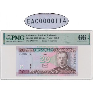 Lithuania, 20 Litu 1997 - EAC 0000114 - PMG 66 EPQ - low number
