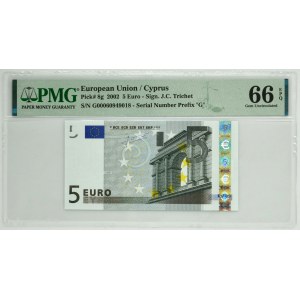 Chypre, 5 Euro 2002 - PMG 66 EPQ