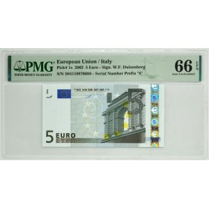 Italie, 5 Euro 2002 - PMG 66 EPQ