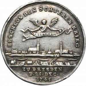 Silésie, règne prussien, Frédéric II, médaille de la victoire de Kesseldorf et conclusion de la paix de Dresde 1745