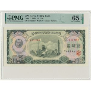 North Korea, 100 Won 1959 - PMG 65 EPQ