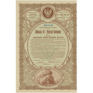 10% Pożyczka Kolejowa 1924, obligacja 25 franków złotych - RZADKOŚĆ