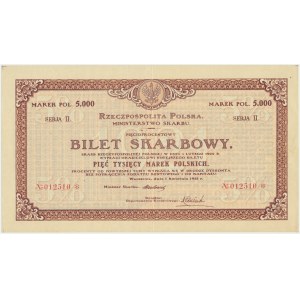 5% Bilet Skarbowy, Seria II - 5.000 mkp 1921 - RZADKOŚĆ