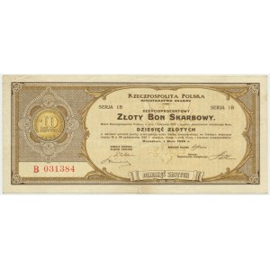 6% Złoty Bon Skarbowy, Seria IB - 10 zł, 1.05.1923 - RZADKOŚĆ