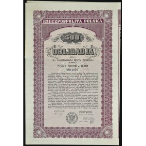 3% Staatliche Landesrente 1933 Serie I, Anleihe 500 PLN