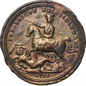 Silesia, Prussian rule, Friedrich II, Medal capture of Schweidnitz 1758 - LATER CAST