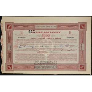 Państwowy Bank Rolny, 7%/4,5% list zastawny 5.000 zł - wąski No