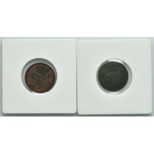 Lot, Germany, Grand Duchy of Mecklenburg-Schwerin, Friedrich Franz II, 3 Pfennig Berlin (2 pcs.)