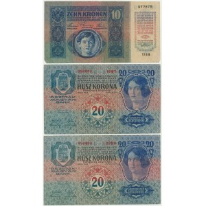 Austria, set 10-20 Kronen 1913-15 (3 pcs.)