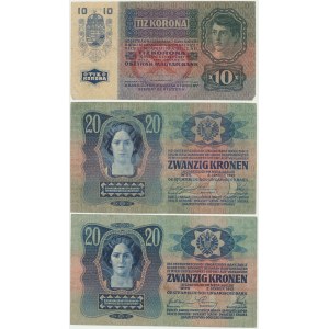 Austria, set 10-20 Kronen 1913-15 (3 pcs.)
