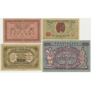 Ukraine, lot 10-250 Hryven/Karbovantsiv 1918 (4 pcs.)