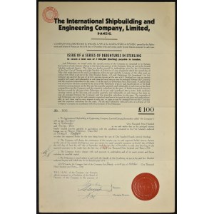 Gdańsk, The International Shipbuilding and Engineering, skrypt dłużny 100 funtów 1932