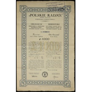 Polskie Radio S.A., 8% pożyczka inwestycyjna, obligacja 1.000 funtów - NIENOTOWANA RZADKOŚĆ