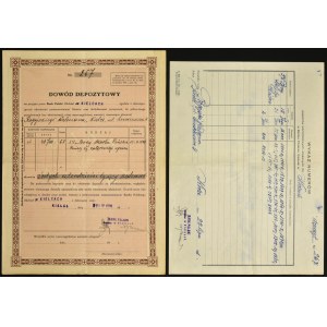 Bank Polski, dowód depozytowy, Kielce 1938 r.