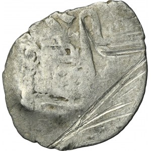 Lithuania, Alexander Vytautas, Denarius Kiev, Gediminas Column countermark, minted on a Tatar coin