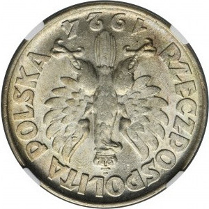 Kobieta i kłosy, 2 złote Filadelfia 1924 - ODWROTKA - NGC MS62