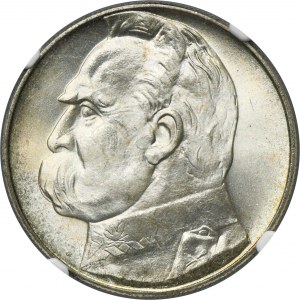 Piłsudski, 10 złotych 1939 - NGC MS65