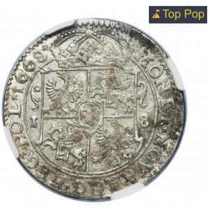 John II Casimir, 1/4 Thaler Bromberg 1668 TLB - NGC MS62