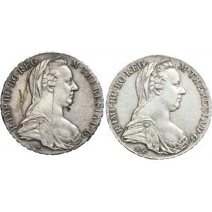 Lot, Austria, Maria Theresa, Thaler Wien 1780 SF (2 pcs.)