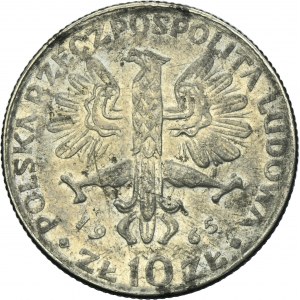 10 złotych 1965 VII Wieków Warszawy, Nike - FAŁSZERSTWO Z EPOKI