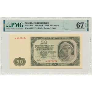 50 złotych 1948 - A - PMG 67 EPQ - FENOMENALNY EGZEMPLARZ
