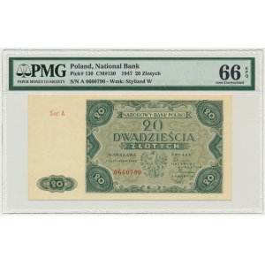 20 złotych 1947 - A - PMG 66 EPQ