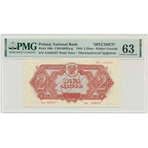 2 złote 1944 ...owym - WZÓR - Aa 658...- PMG 63