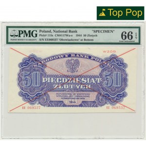 50 złotych 1944 ...owe - WZÓR - EE 069... - PMG 66 EPQ