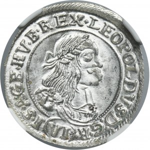 Hungary, Leopold I, 6 Kreuzer Kremnitz 1669 KB - NGC MS66