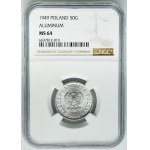 50 groszy 1949 Aluminium - NGC MS64